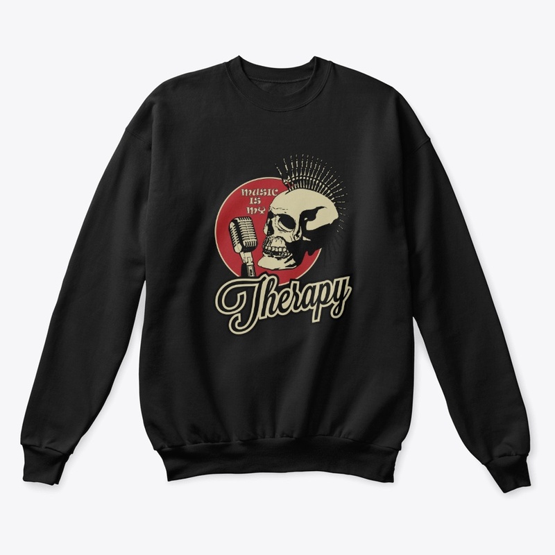 Rock music with therapy label t-shirts
