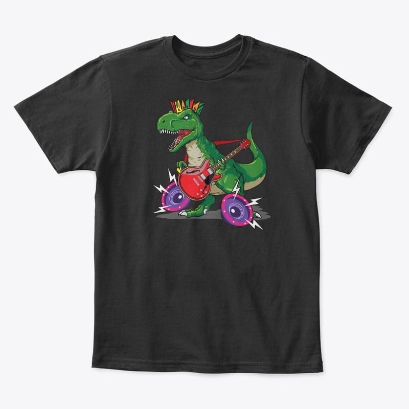 Dinosaur And Electric Guitar Lover Gift