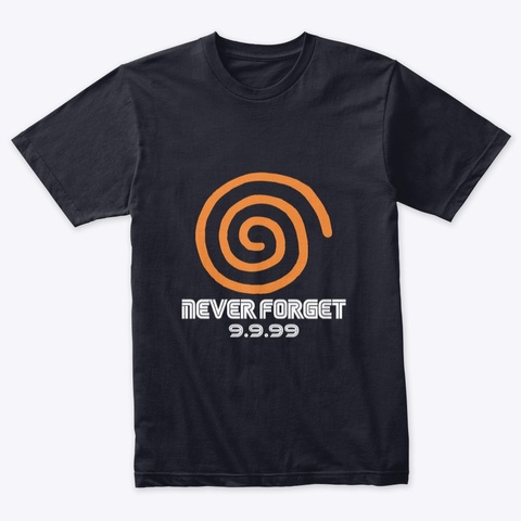 Never Forget Dreamcast Tee Vintage Navy T-Shirt Front