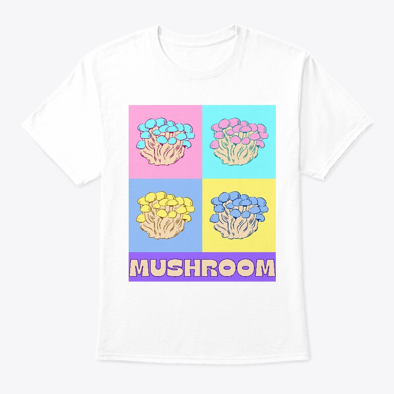 Cute baby pastel four mushroom collage