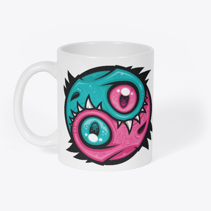 Pink and Teal Yin Yang Dragons
