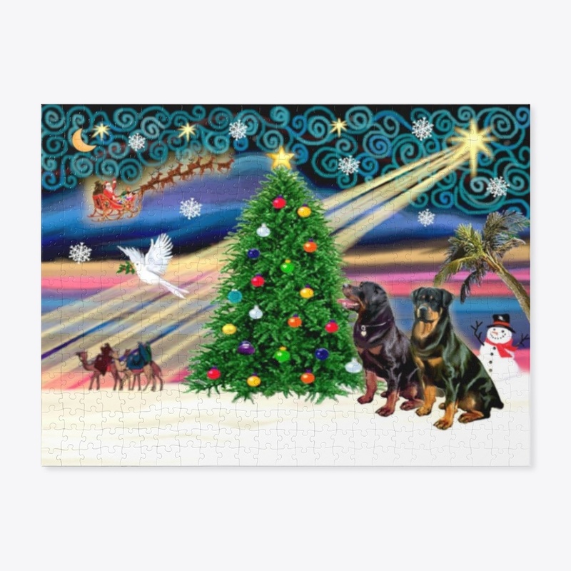 Rottweiler Christmas Jigsaw Puzzle Game