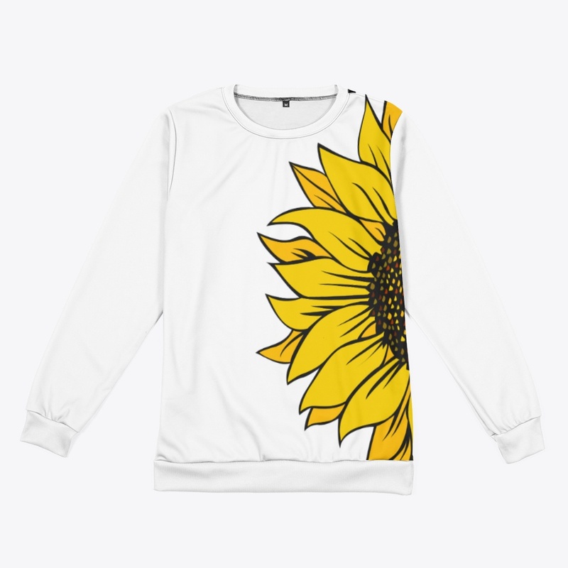 Half Bloom – Sunflower Art Tee for Women