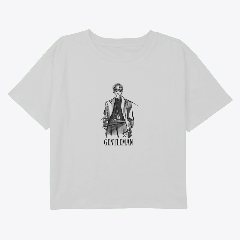 White Black Gentleman T-Shirt