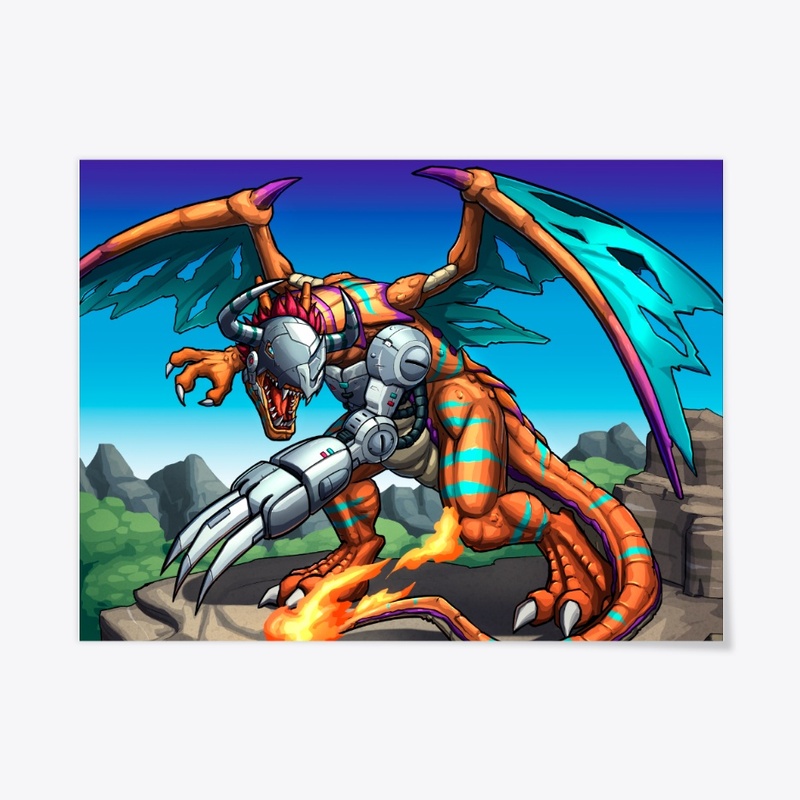 Bio-Mech Charring Sky Lizard POSTER