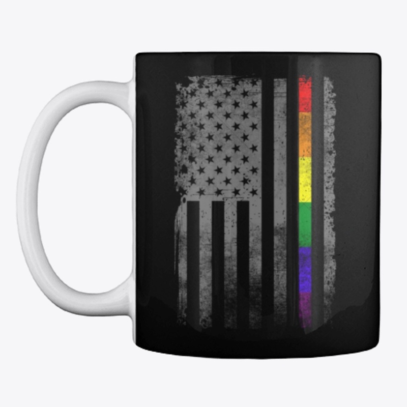 US FLag LBGT Thin Line LBGT Month