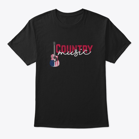 American Country Music Black T-Shirt Front