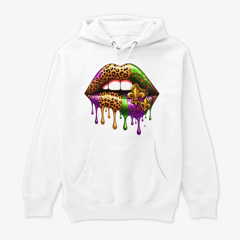  Leopard Print Mardi Gras Lips Drip Lip