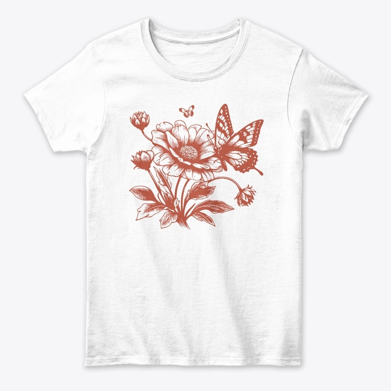 Flower with Butterfly T-Shirt