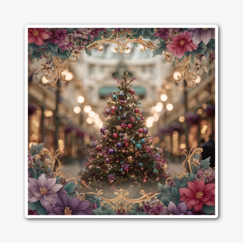Magical Christmas Tree Floral Fantasy