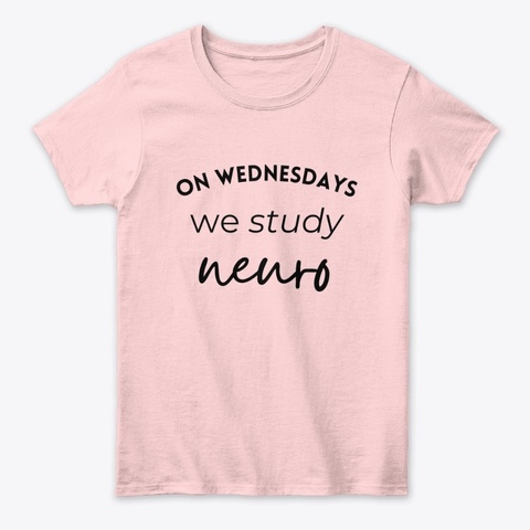 On Wednesdays We Study Neuro Light Pink T-Shirt Front