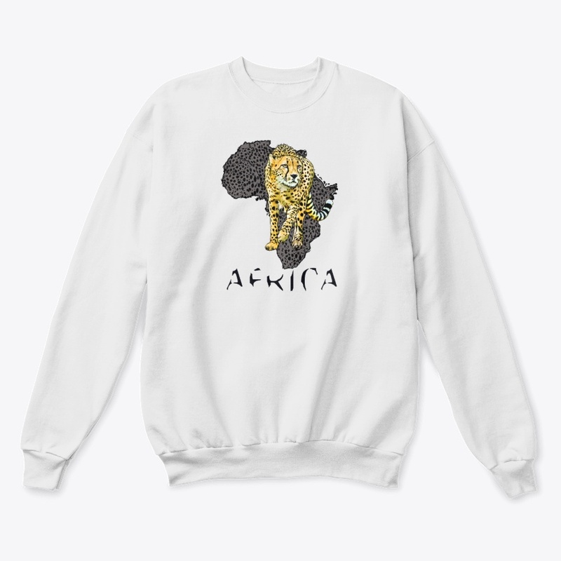 Cheetah Prowling with Africa Shape