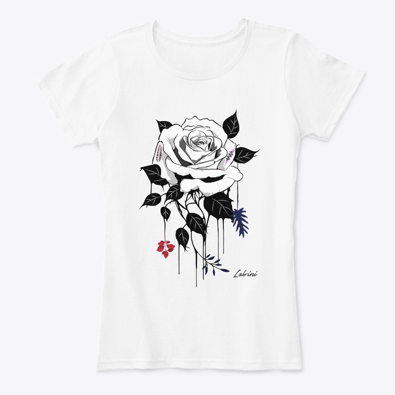 cool white and black rose flower design 