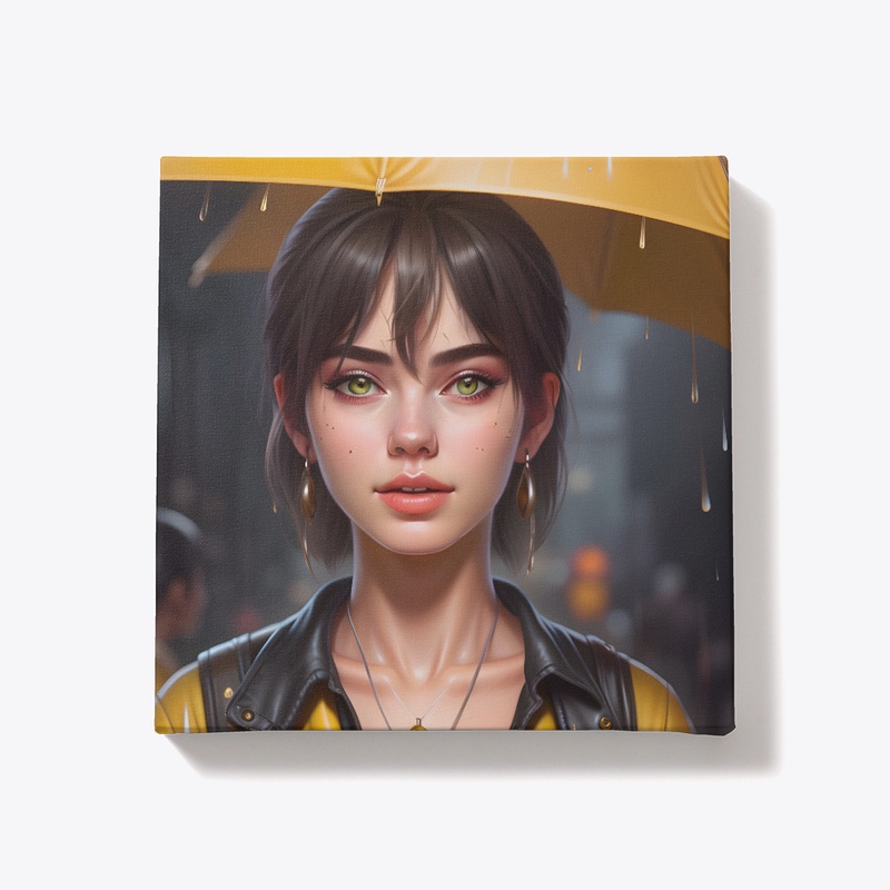 A woman holding an umbrella