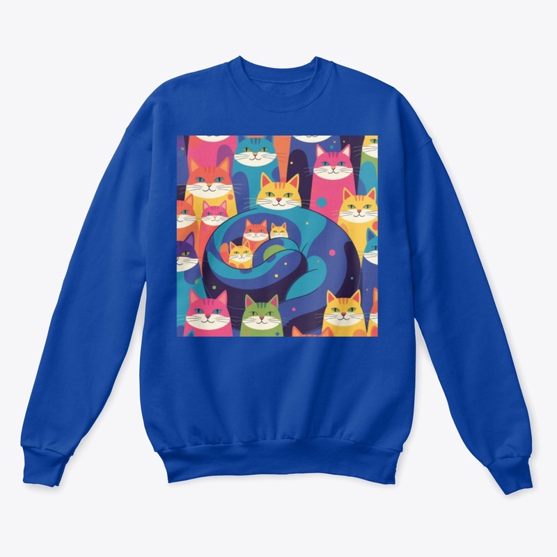 Colorful Cat Family