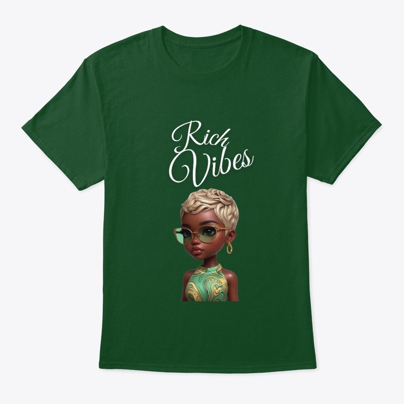 Rich Vibes-Black Woman-T-Shirt