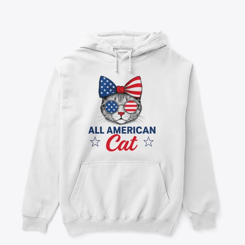 All American Cat T-Shirt Cat Lover Tee 