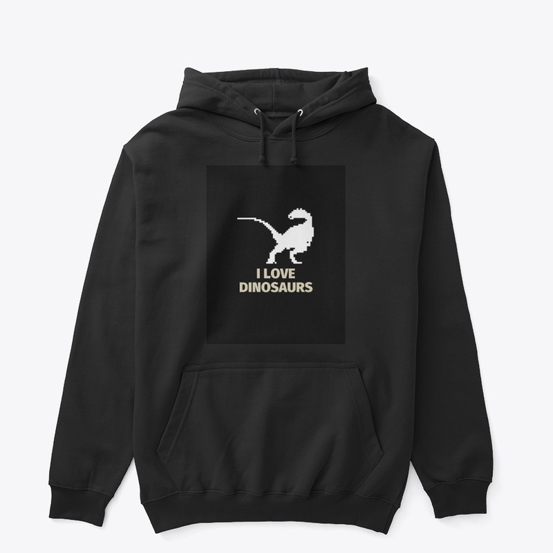 Pixel Art Dinosaur 6 Black
