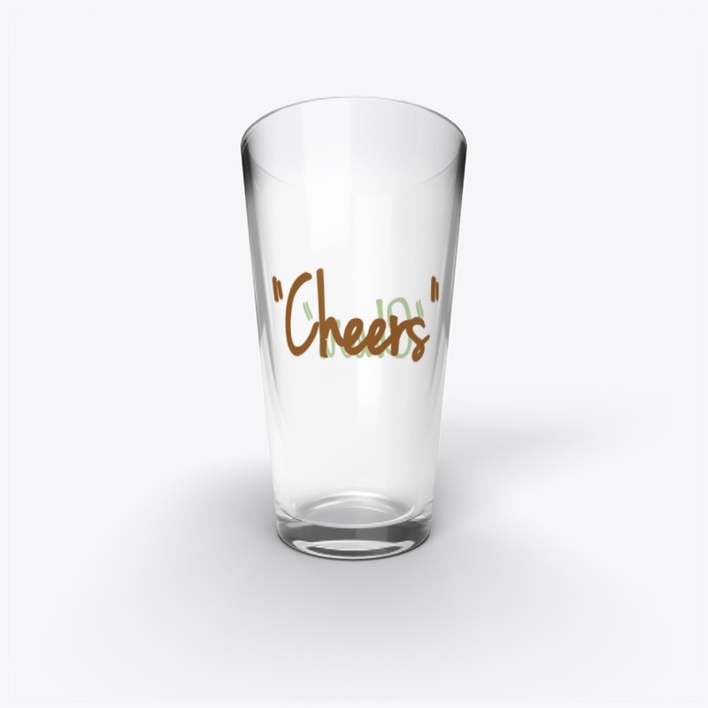 "Cheers" text on glass