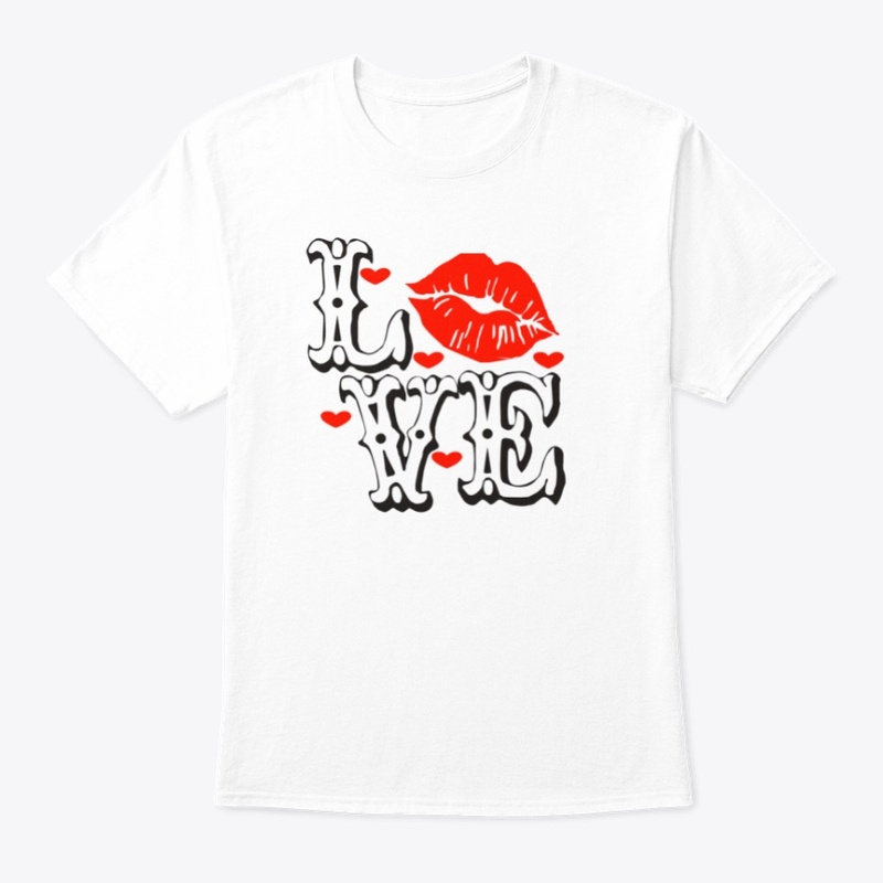 Love Heart Letter Print T Shirt