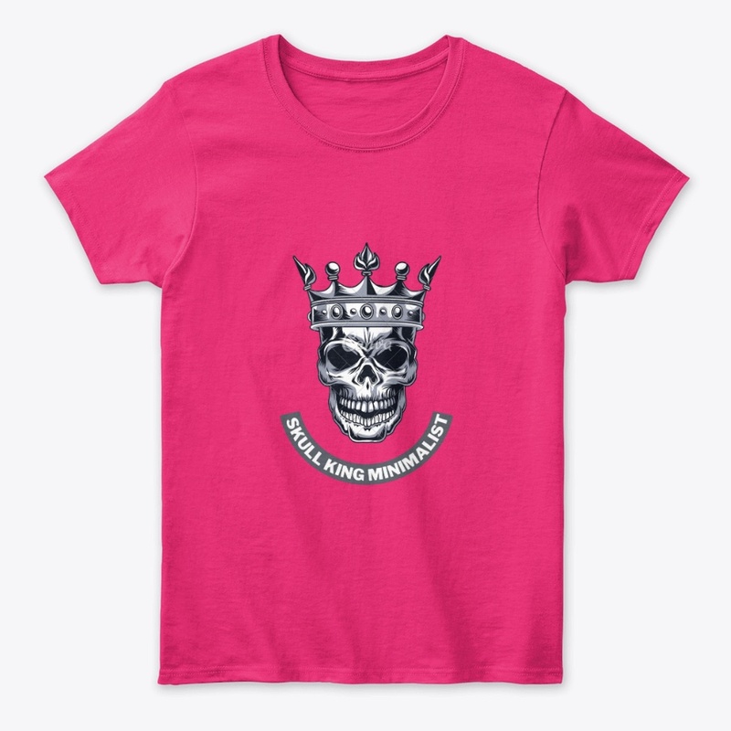 B & White Skull King Minimalist T-Shirt