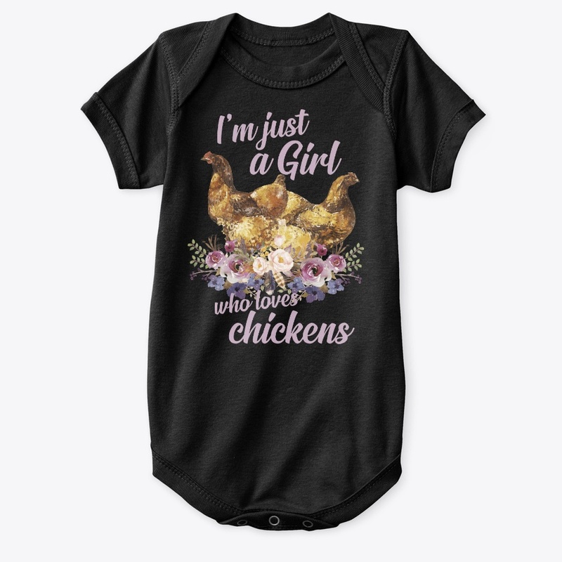 Girl Loves Chickens Watercolor Style