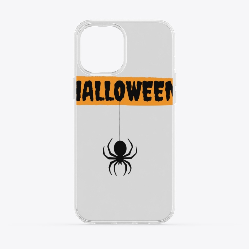 Halloween text and spider design 