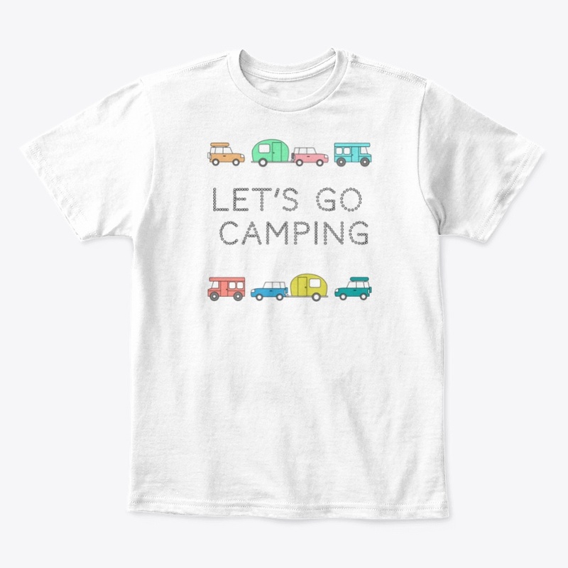Let's go camping logo T-shirt.
