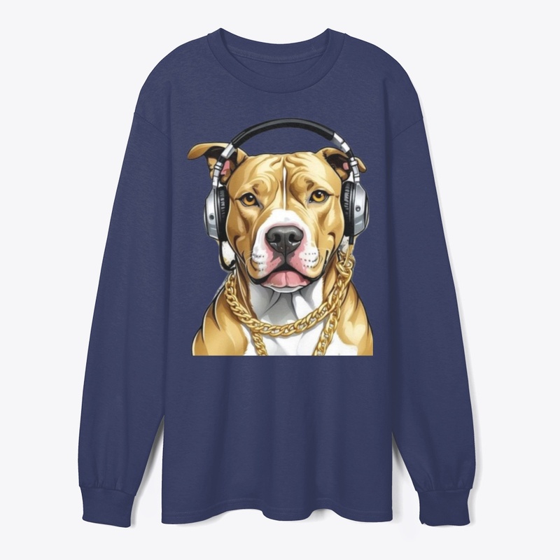 Hip-Hop Pitbull with Headphones