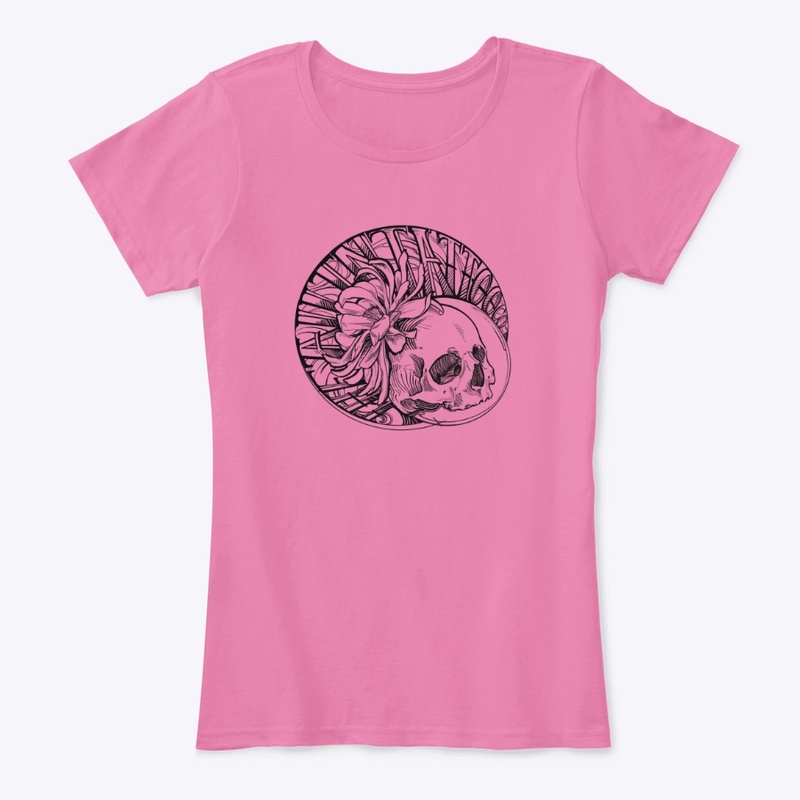 All in tattoo co. Floral skull line art!