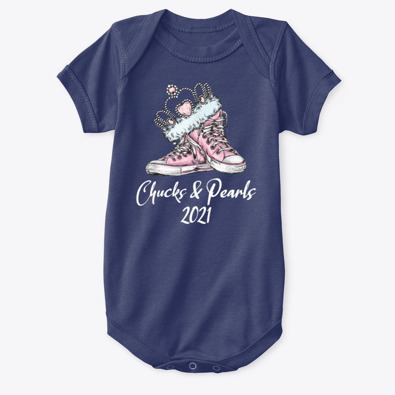 Chucks and Pearls Onesies