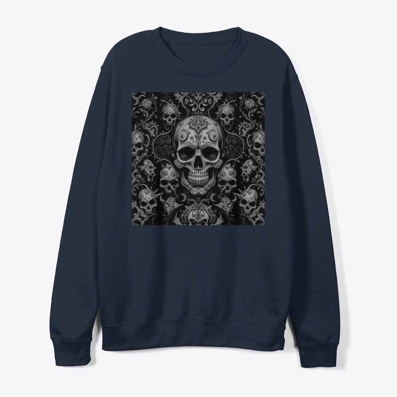 Black and grey skull pattern