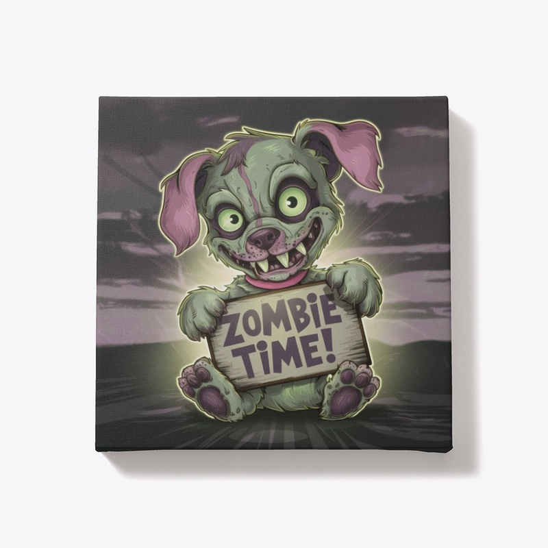 Cute Zombie Dog Gift Canvas