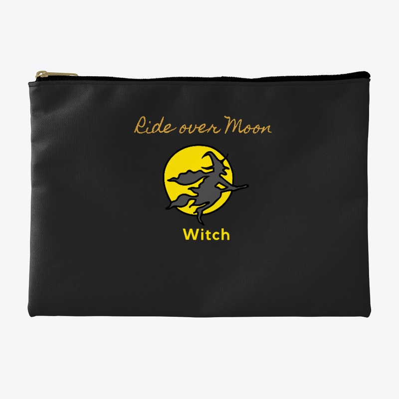 Halloween Witch Ride over Moon