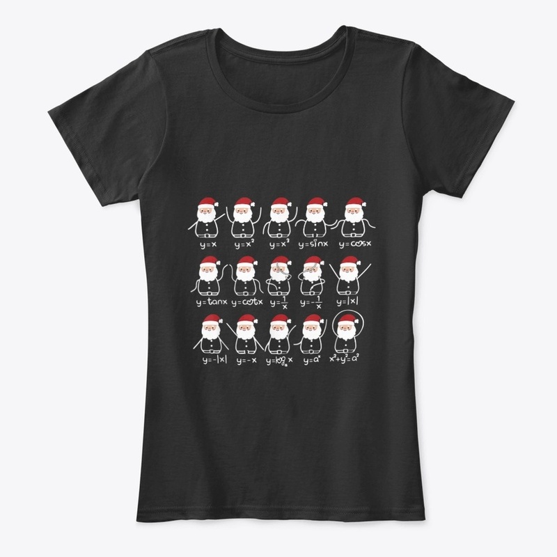 Math Teacher Christmas Santa Hat Shirt