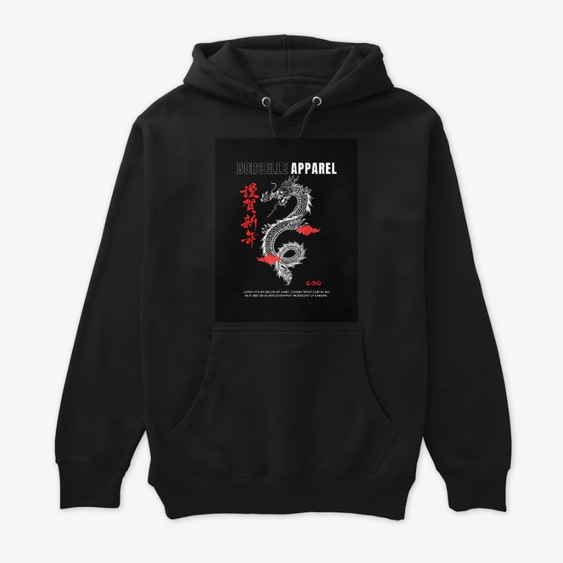 "Bold 'BORCELLE APPAREL' Black T-Shirt 