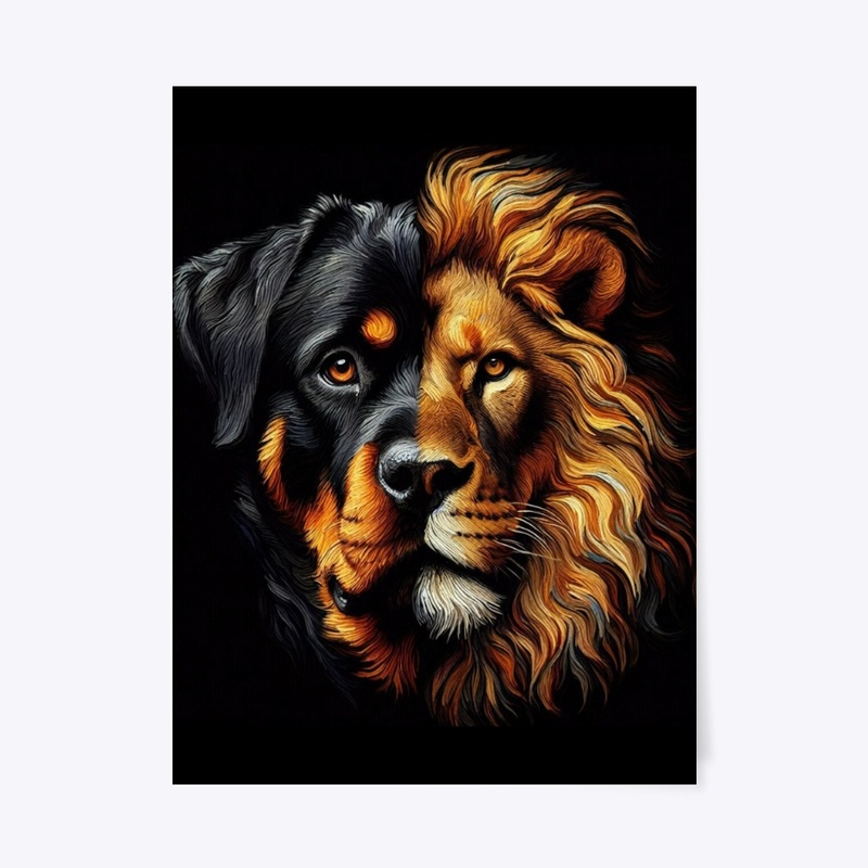 Rottweiler and Lion