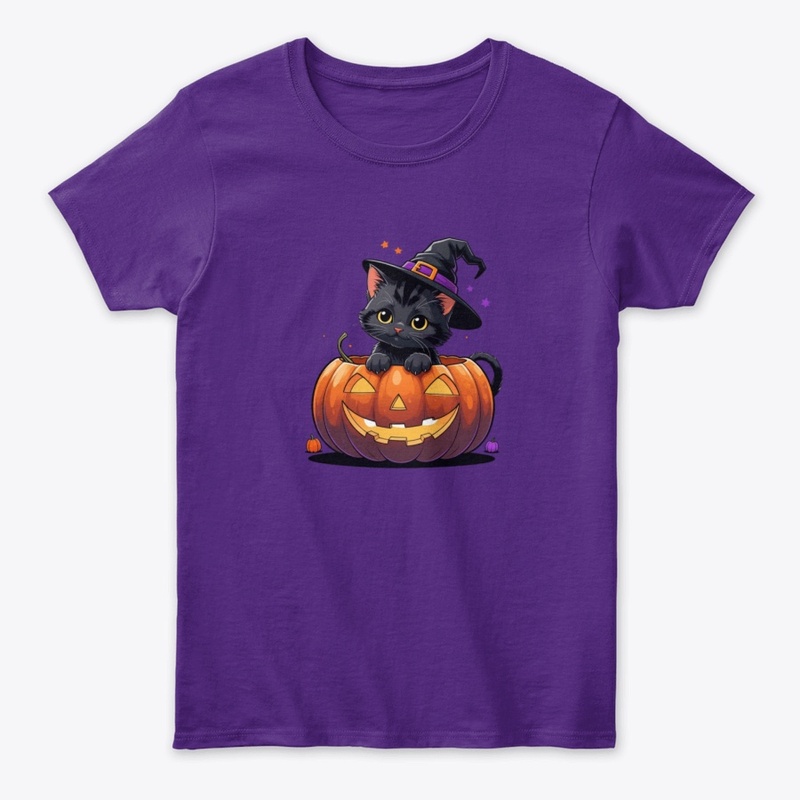 Cute Halloween Kitten in Pumpkin