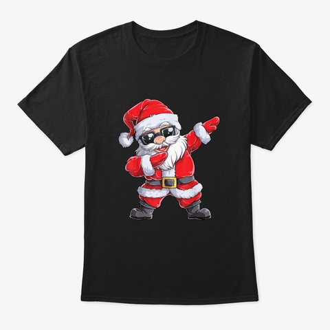 Santa Chirstmas Funny Black T-Shirt Front