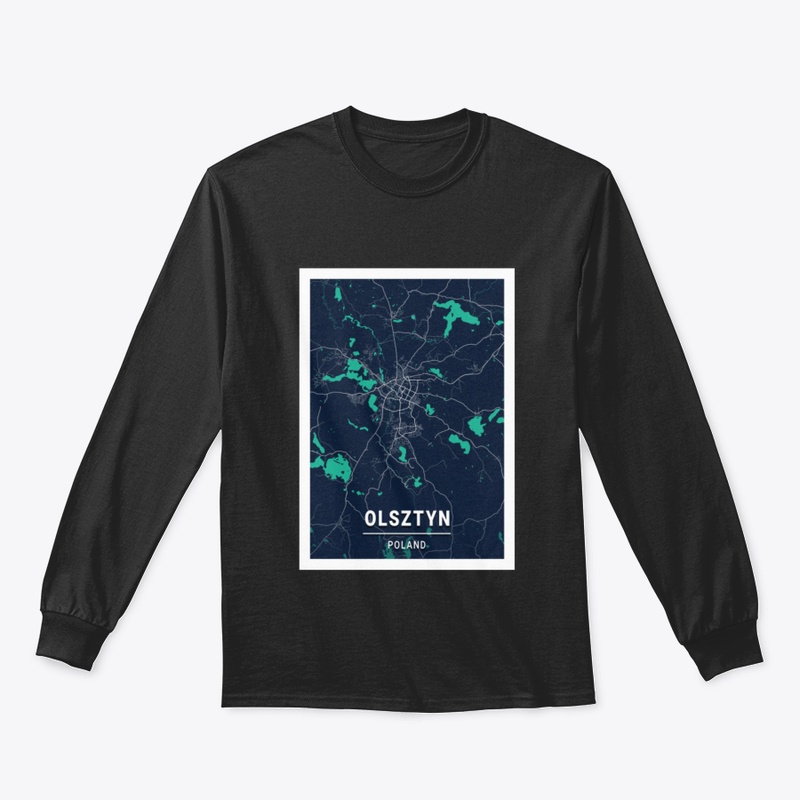 Olsztyn Blue Dark Color City Map