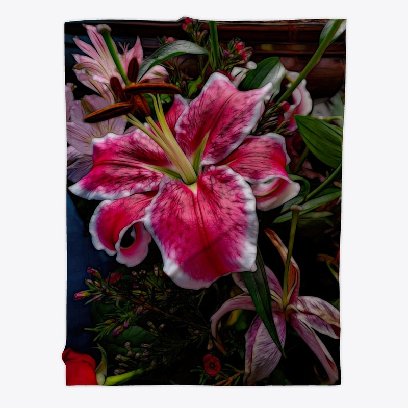 Big Petaled Pink and White Lily
