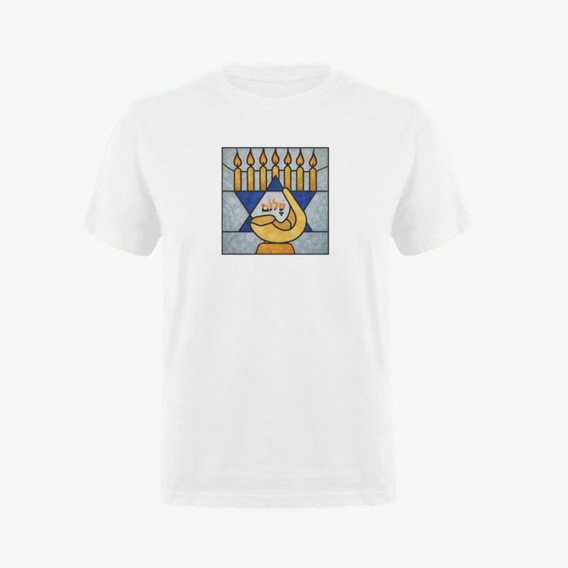 Menorah Mosaic T-Shirt - Star of David
