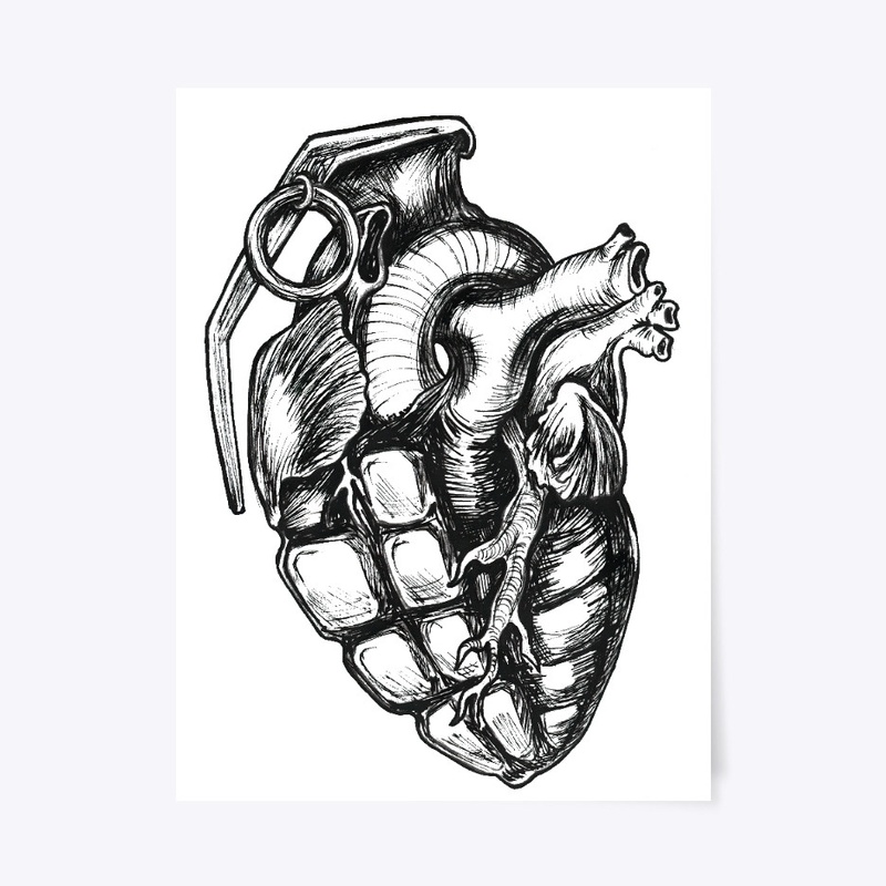 Heart Grenade Sketch