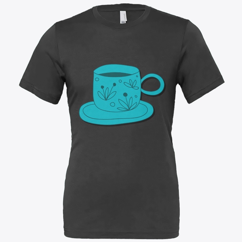 Whimsical Teal Coffee Cup