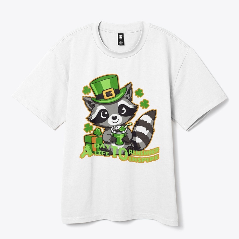 lucky raccoon - st patrick's day