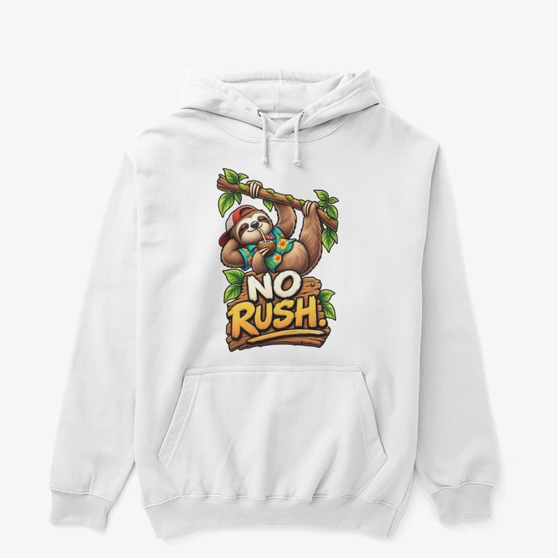 No Rush Funny Sloth T-Shirt Design 