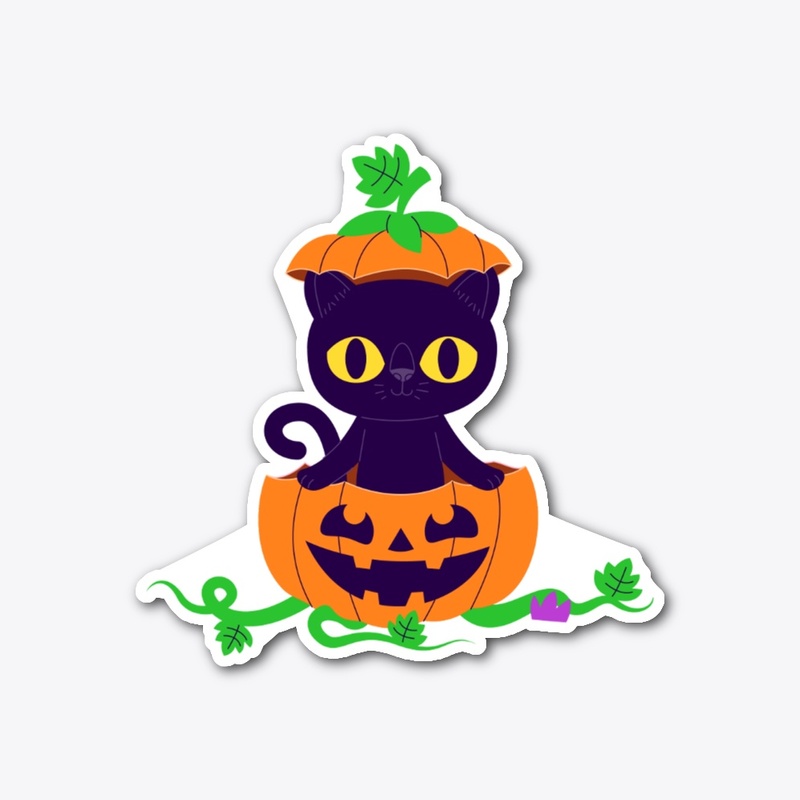 The halloween cat illustration