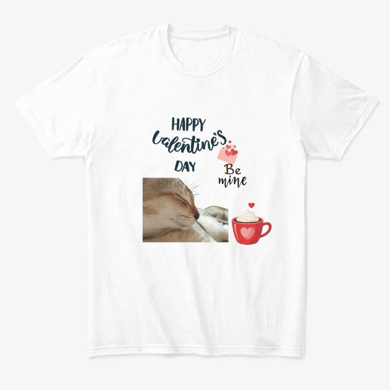 Happy Valentine's Day Sleeping Cat Art