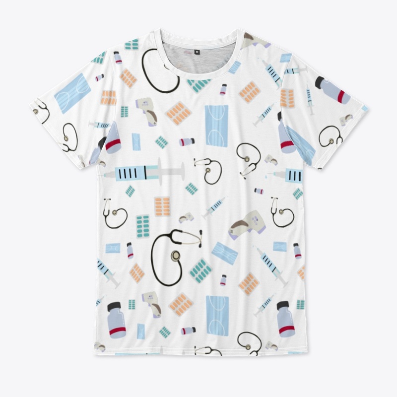 Medical Pattern, All-Over Print Tee
