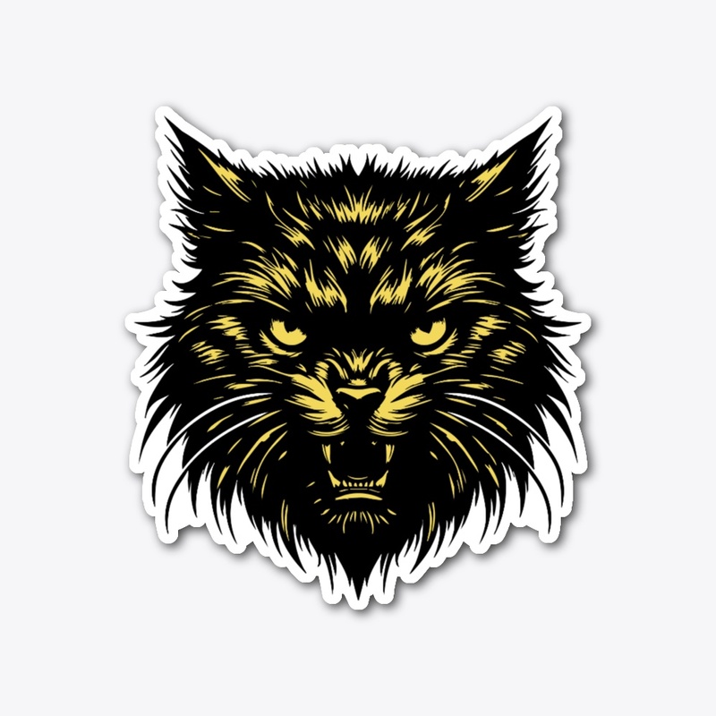 Angry Cat Head Design